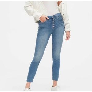 Gap High Rise Skinny Stretch Exposed Button Fly Size 26 Tall NWT